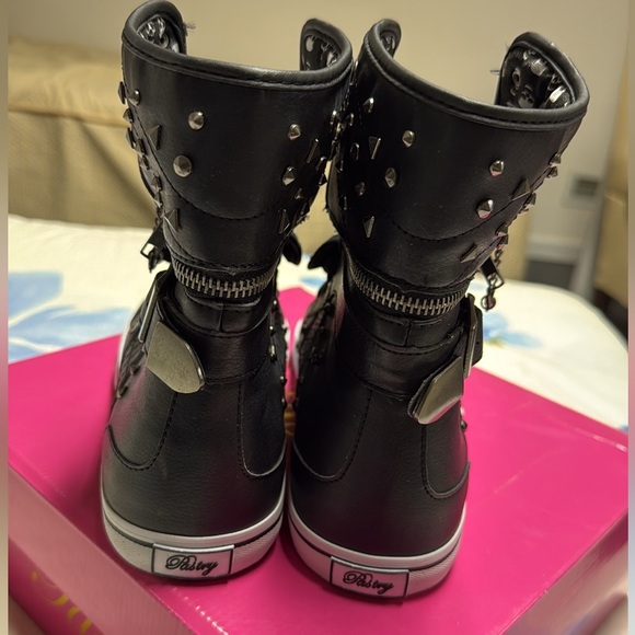 NIB Pastry Sugar Rush black dance sneakers w/ skulls ☠️ & studs sz 10 women - Picture 8 of 17